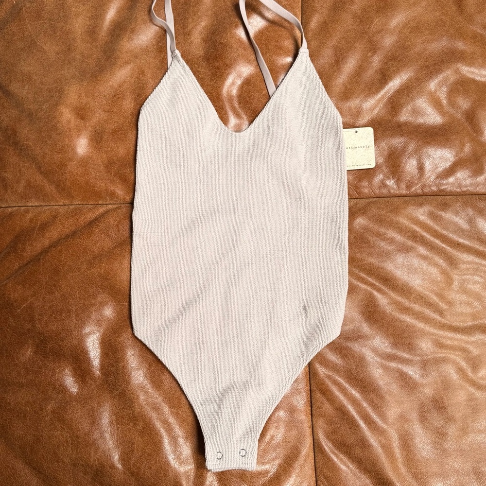 FREE PEOPLE Intimately The Rib - Reach for Bodysuit Moon Rock L-XL NEW W Tags - Picture 5 of 11